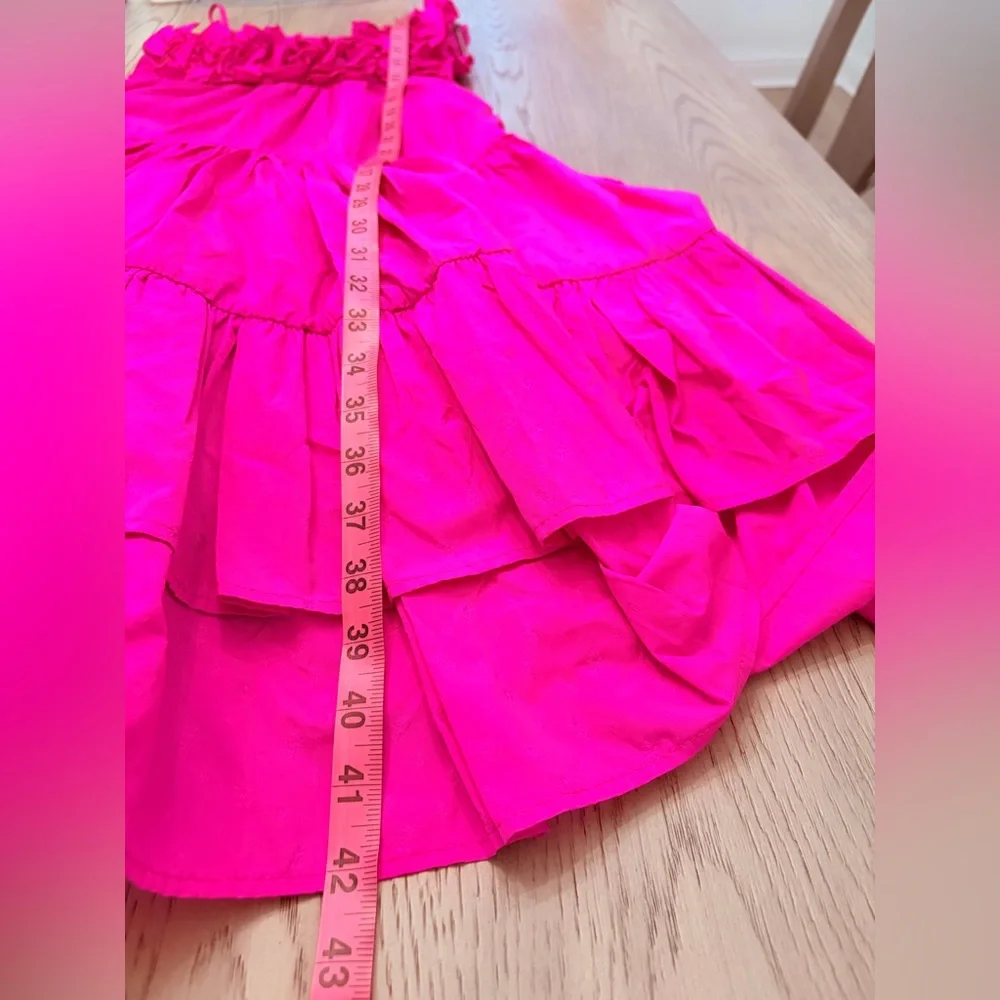 MSGM Fuchsia Ruffled Tiered Midi Dress Size 38 (XS) - Picture 11 of 12